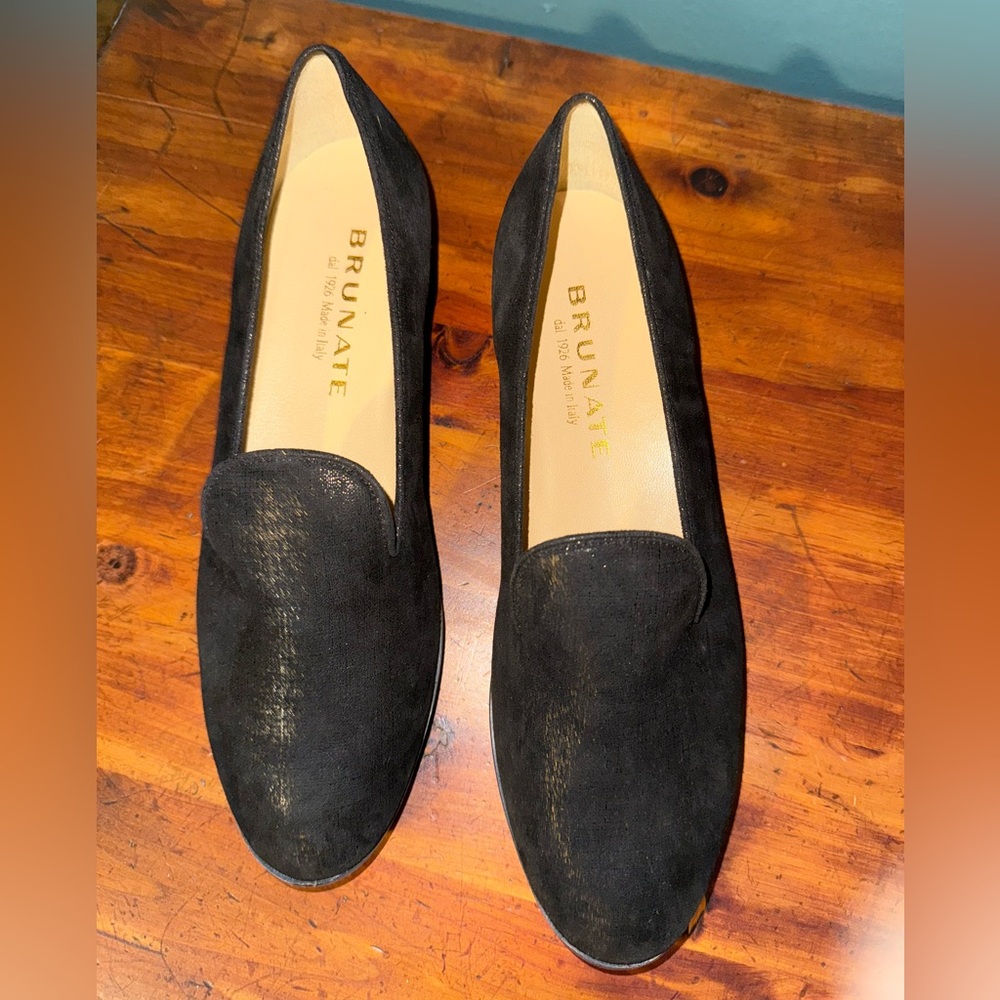 Brunate Black Suede Loafers for Women